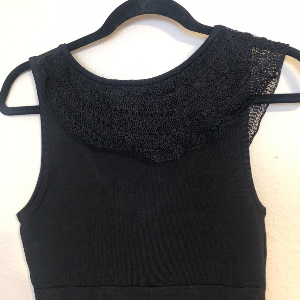 BEBE Y2K V-Neck Bandage mesh Ruffle Dress - Picture 8 of 12